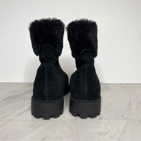 New! Blondo Hayven Black Suede Faux Fur Cuff Boot 8M - Picture 3 of 14